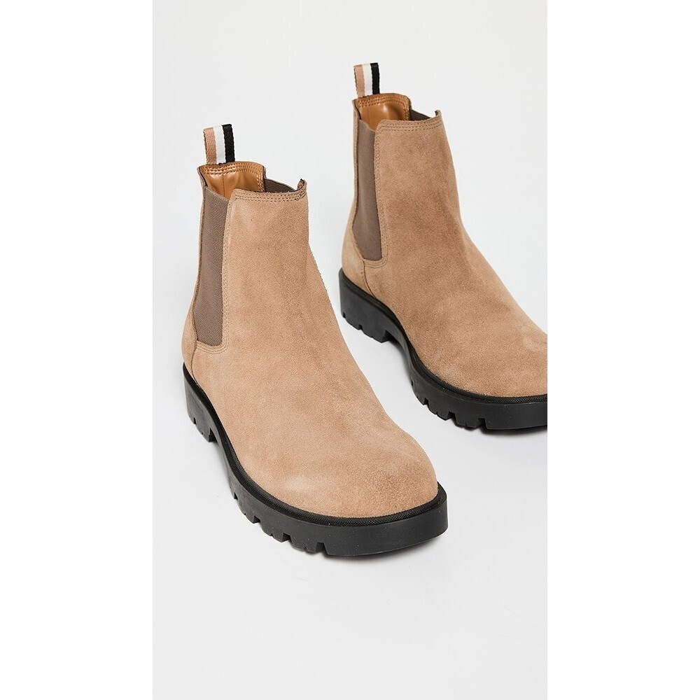 Boss Adley Boots Men's 9 Beige Cowskin Leather Round Toe Ankle Chelsea JOBB1106